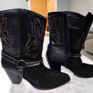 Black Western Ankle Boots